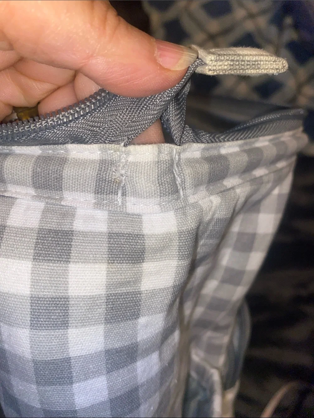 Carter's Gray and White Gingham Diaper Backpack